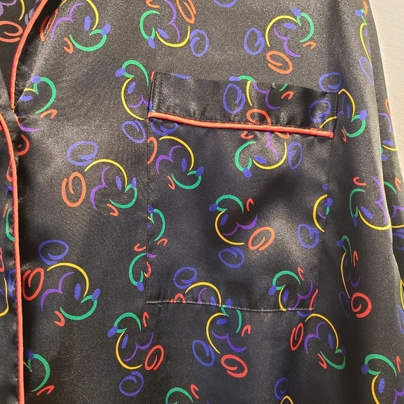 Disney World Vintage Mickey Mouse Satin Pajama Top - Picture 2 of 6